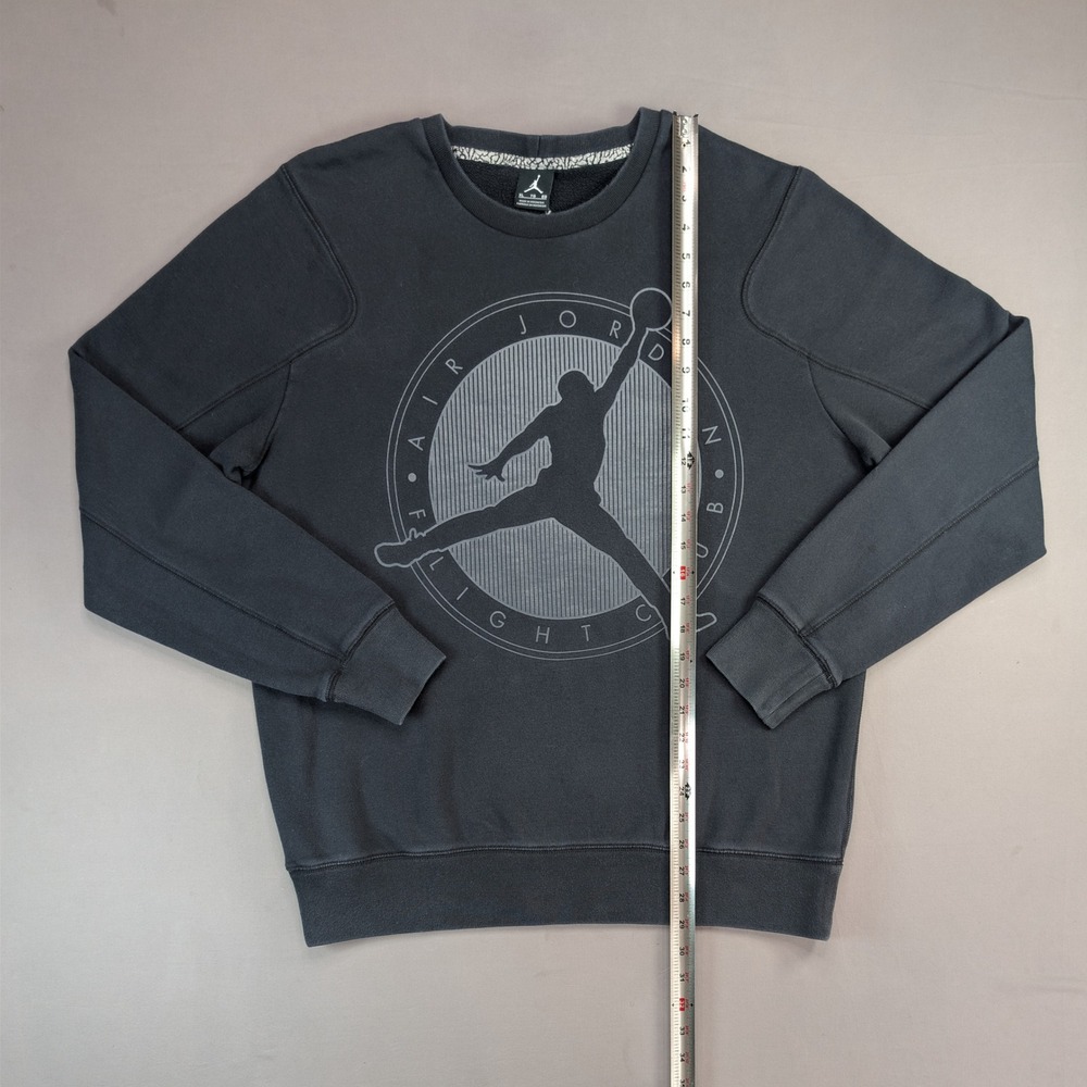 Jordan Flight Club Crewneck Sweatshirt XL Black Fleece Jumpman Graphic - Picture 12 of 13